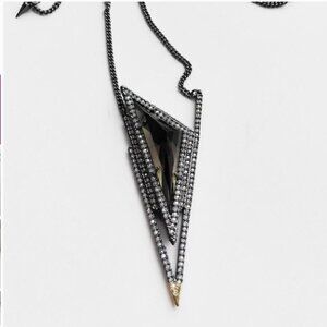 Alexis Bittar - Gold Tipped Crystal  Pyramid Pendant Necklace